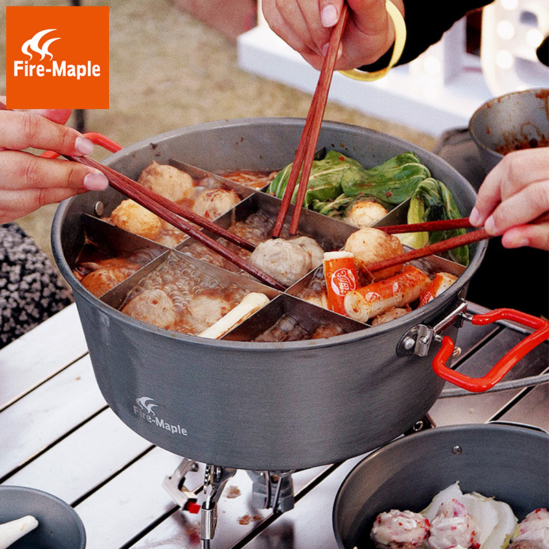 火枫折叠厨具露营野炊装备野外便携明火锅专用餐具全套行军炊具装