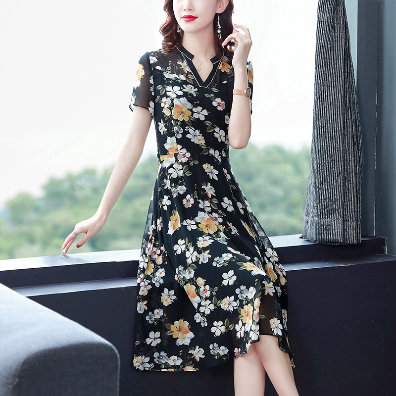 【很凉快，垂感超级好】85139雪纺连衣裙