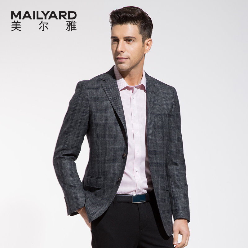 MAILYARD/美尔雅西服单件羊毛时尚休闲男士西服商务格子单西装540