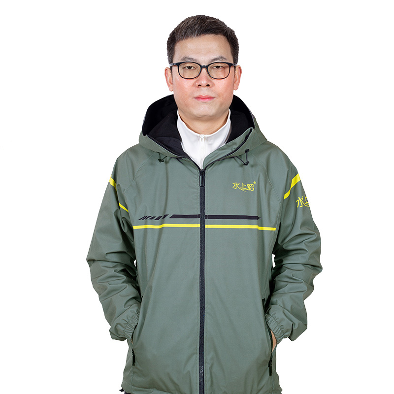 水上貂新款时尚军绿色加绒冲锋衣防风防寒防雨户外钓鱼休闲秋冬