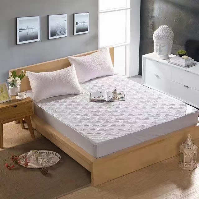 灰色纯棉纯灰色夹棉防滑高级灰色床笠（四季用多尺寸）