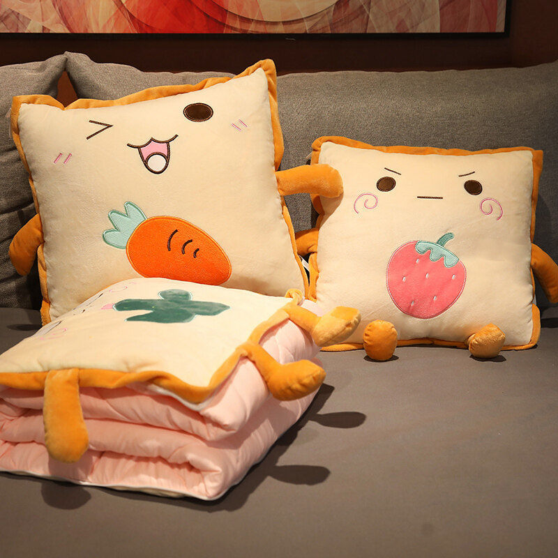 抱枕被子两用折叠抱枕被办公室车载汽车车用靠枕靠垫坐垫屁股垫