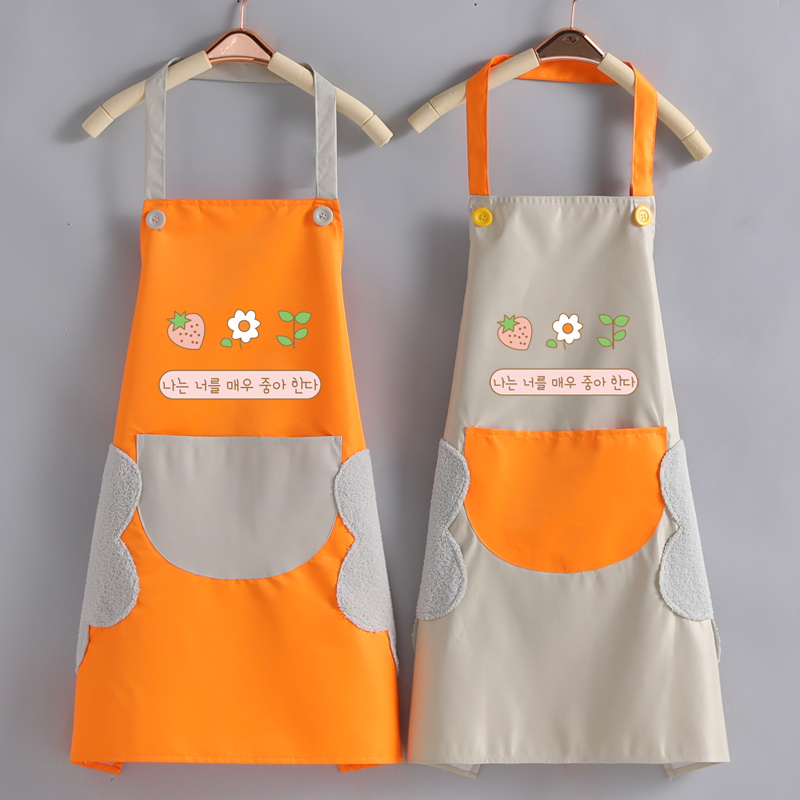 围裙家用厨房防水防油男女工作服布定制logo印字成人做饭韩版时尚