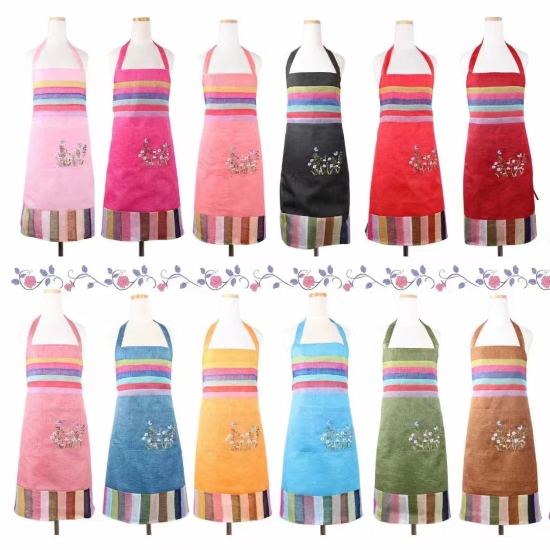 竹节纱围裙（绣花款）