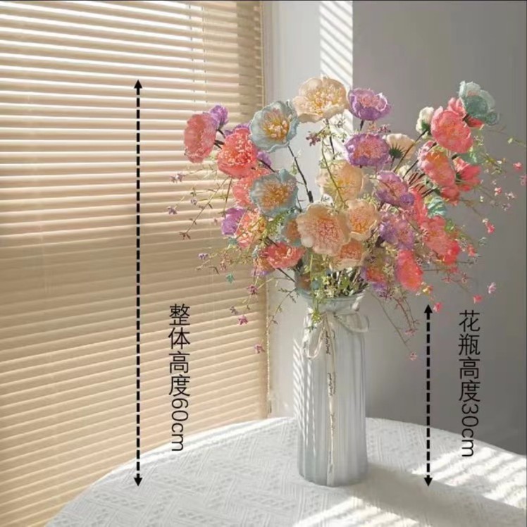 【专属】高档杜鹃粉蝶花束假花客厅高档装饰简约餐桌花瓶摆件卧室