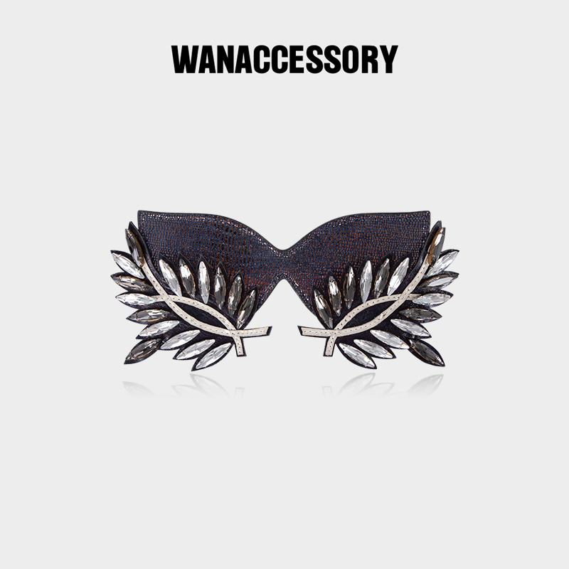 WANACCESSORY万蔻新款雀扇面具猫头鹰换脸包配饰装饰眼睛原创设计