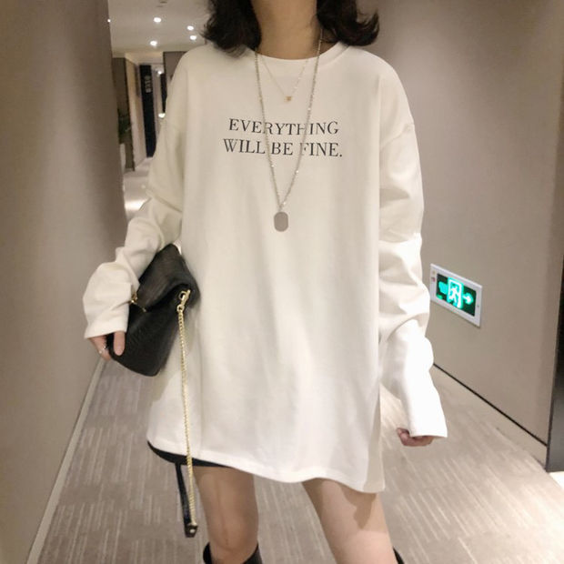 2021新款孕妇t恤长袖纯棉时尚款孕妇秋装上衣中长款宽松打底衫潮