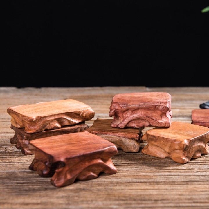 fl 实木奇石底座实木石头座子工艺品摆件底座托架