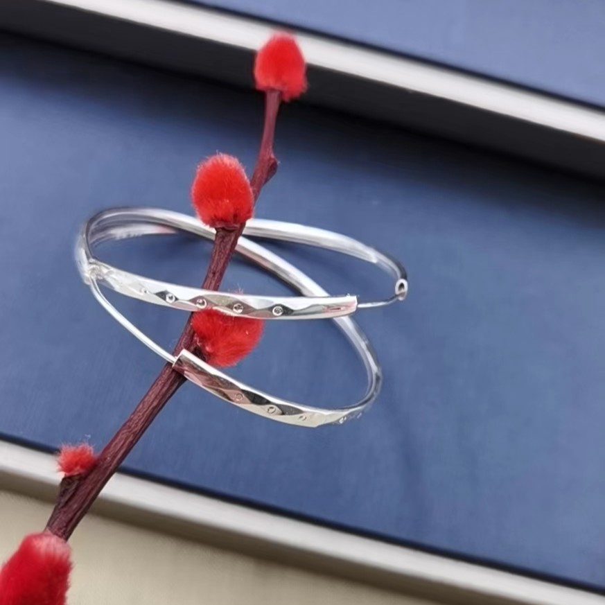 阿峰哥足银素款耳饰圆圈菱形足银耳环