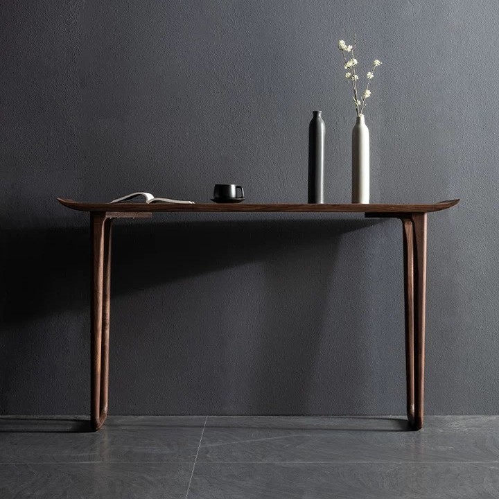 黑胡桃木条案玄关桌新中式