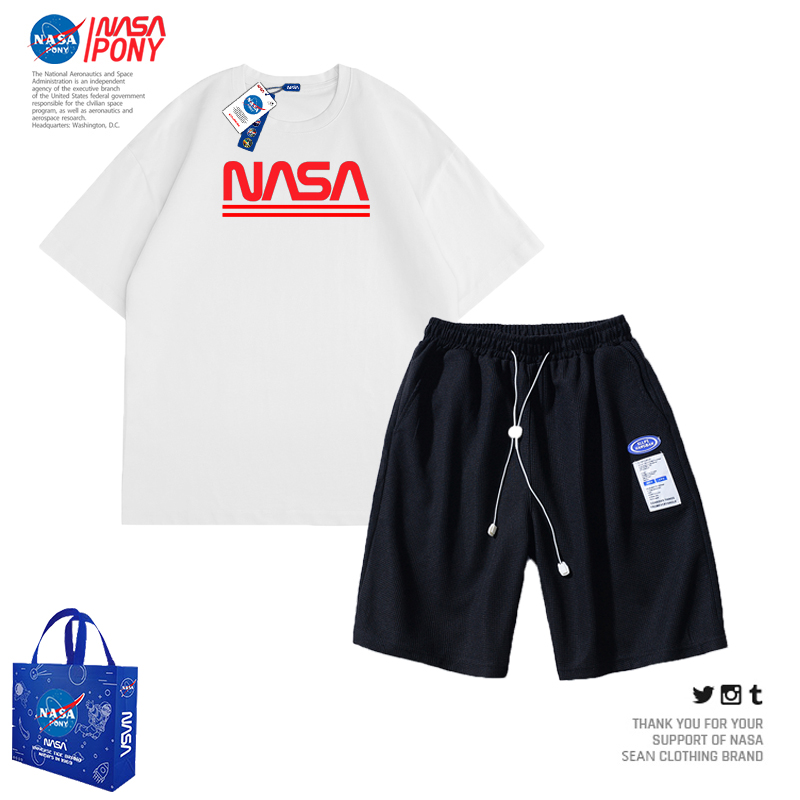 【粉丝福利】NASA线上联名情侣休闲运动跑步短裤套装【成吉优选】