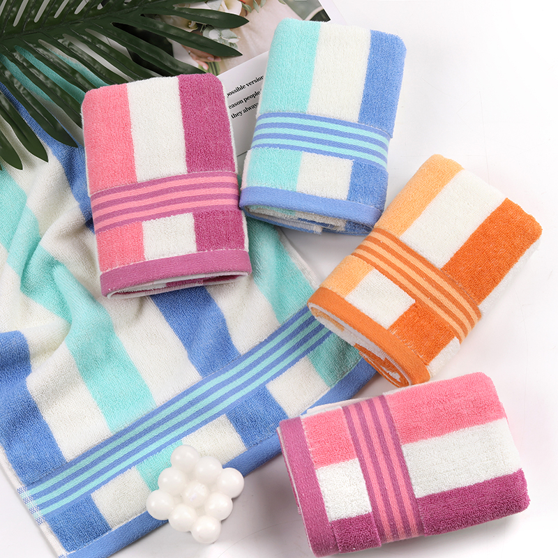 JINSHUAI/巾帅高档纯棉吸水性好柔软毛巾厂家直销（彩条）