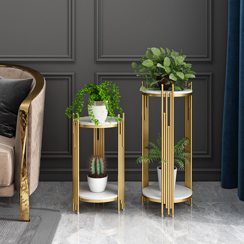 田园小栈北欧边几轻奢岩板小茶几客厅阳台花架置物架家用角几落地