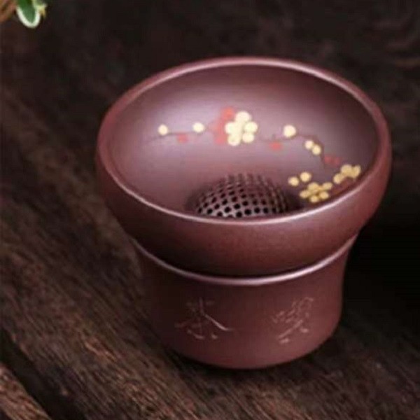 宜兴紫砂茶漏过滤茶叶功夫茶具配件滤茶器梅花过滤网两件套