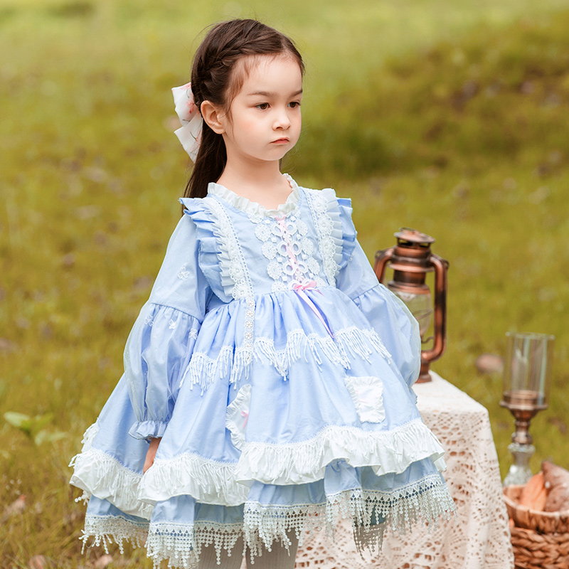 枝芽童装2025春秋小女孩可爱淑女风lolita公主裙女童洛丽塔连衣裙