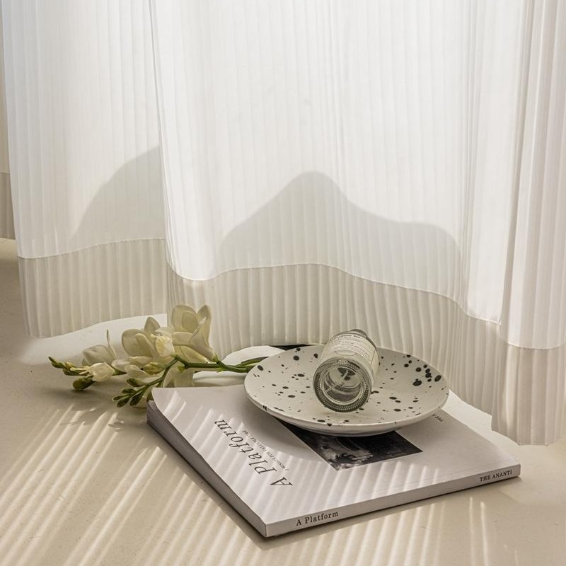 升级百叶纱梦幻纱金刚底客厅卧室阳台窗纱防晒透光不透人窗纱白纱