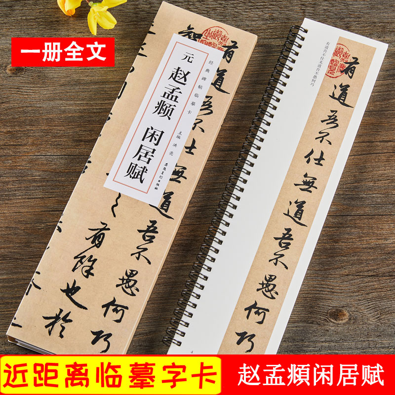 赵孟頫闲居赋 经典碑帖近距离临摹卡一册 赵体行书书法毛笔练字帖