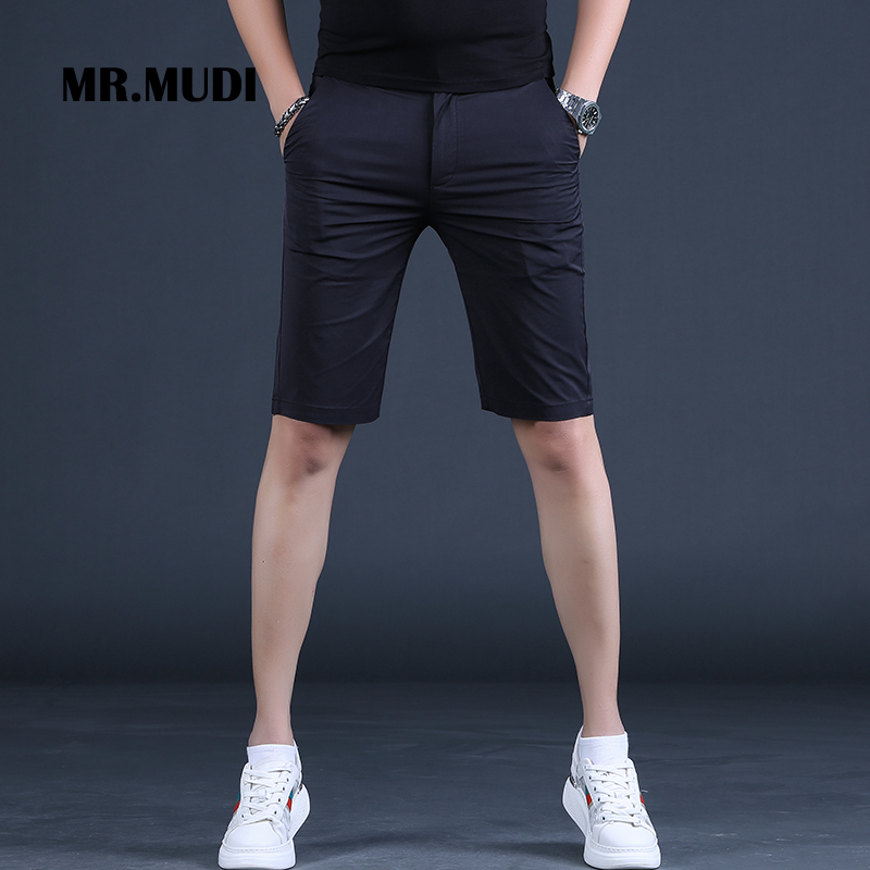 MR.MUDI/穆迪先生夏季轻奢冰爽短裤丝滑透气西裤男士商务休闲中裤