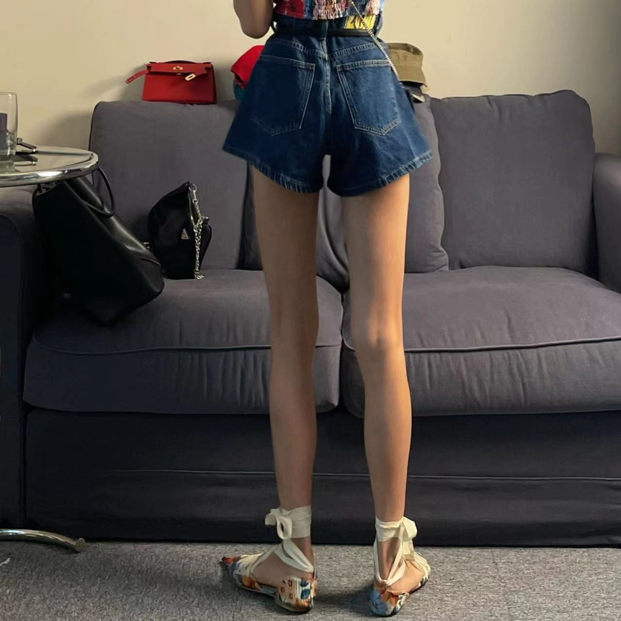 【苏婷服饰】牛仔短裤女 超A摆牛仔短裤 宽松显瘦 百搭裤子