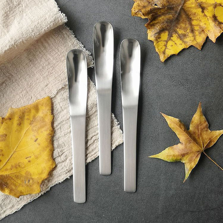 18/10不锈钢方头勺子甜品勺网红勺子酸奶勺304咖啡搅拌勺调羹创意