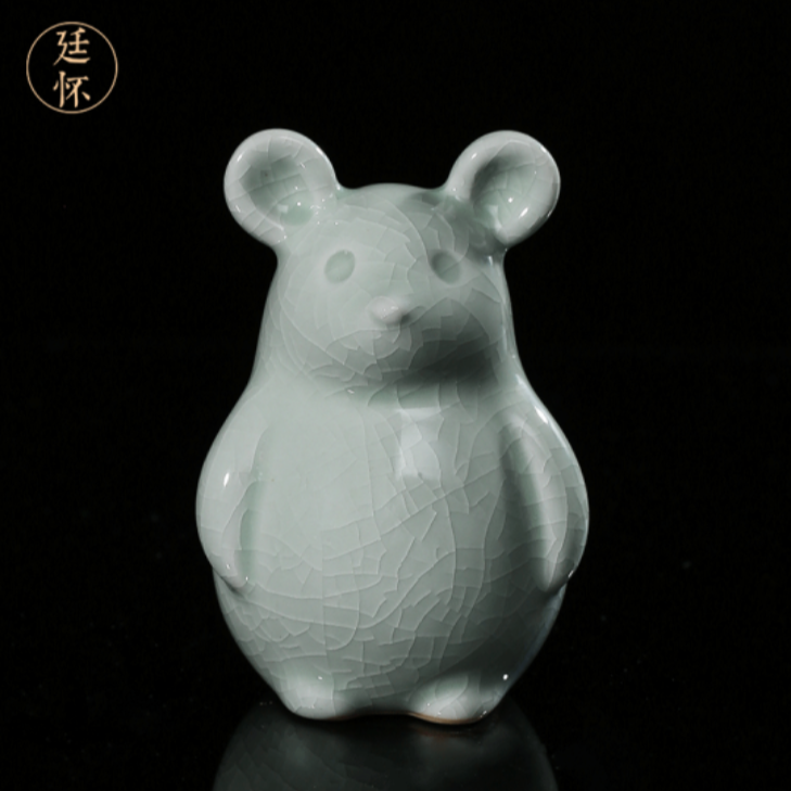 廷怀窑摆件茶宠【瑞鼠】