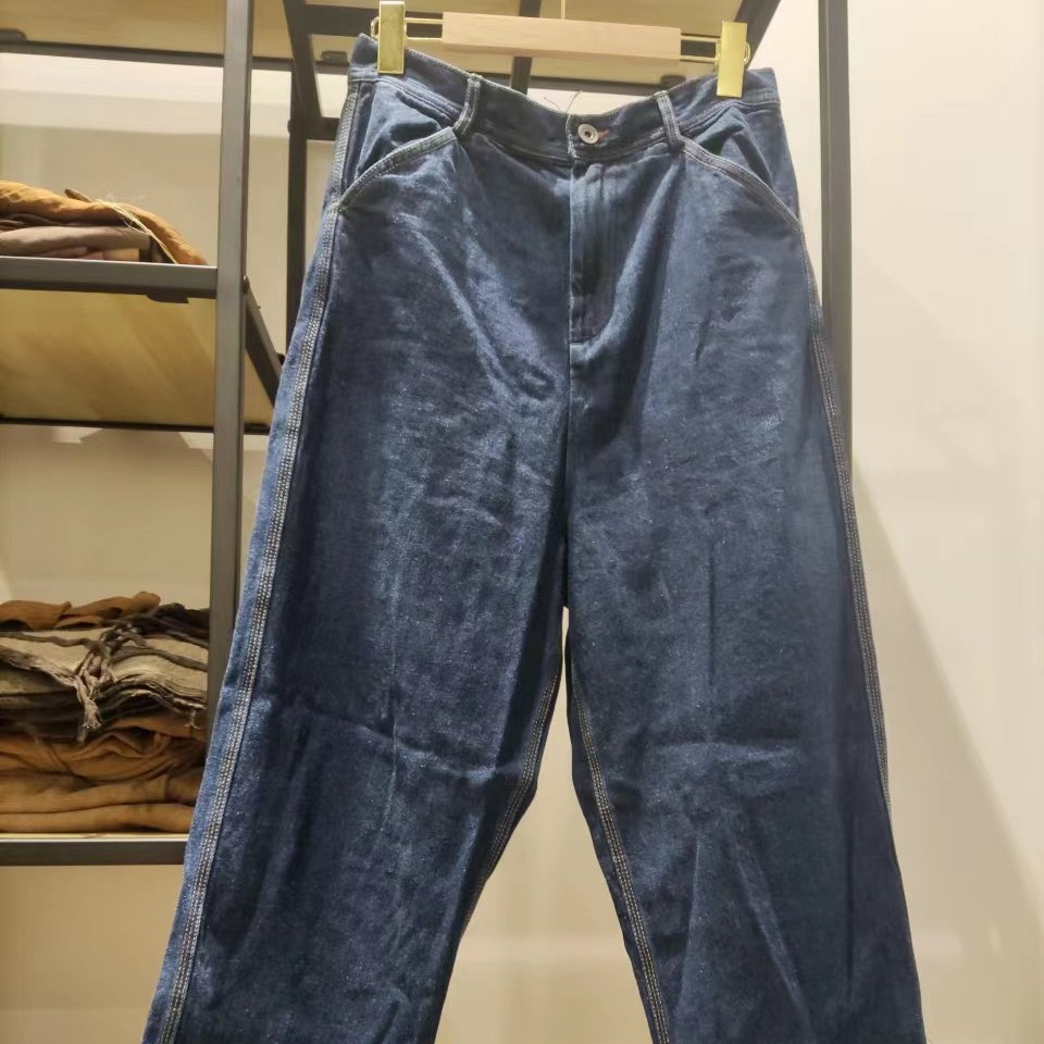 左岸迷香百搭时尚运动女款牛仔裤阔腿裤裤子直筒裤水洗长裤55599