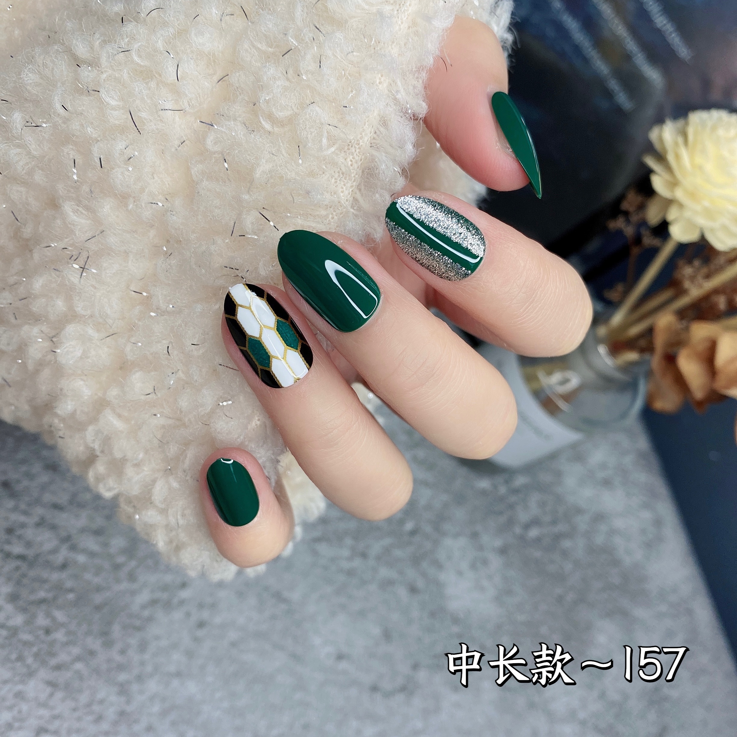 「M137」绿野仙踪美甲贴片「30片软甲中长款」 