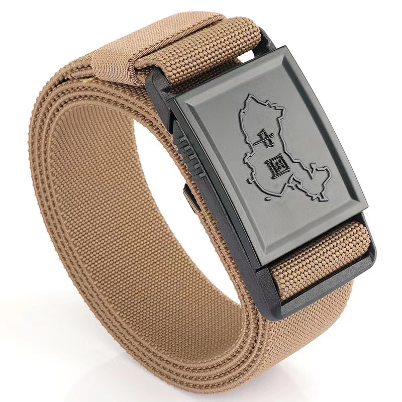 休闲无孔磁力扣腰带～男士帆布带男款男式带扣插扣2025编织