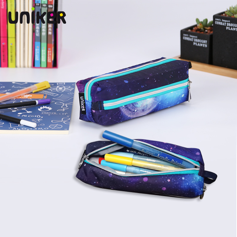 uniker新款简约笔袋男可爱创意儿童文具盒学生学习笔收纳袋笔袋