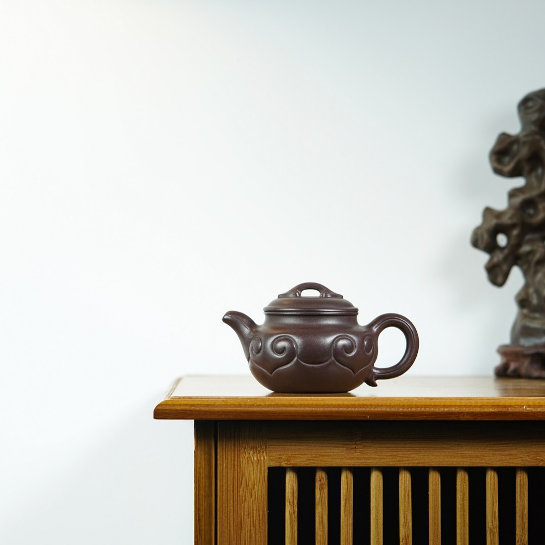 陈腐30年老紫泥 仿古如意壶