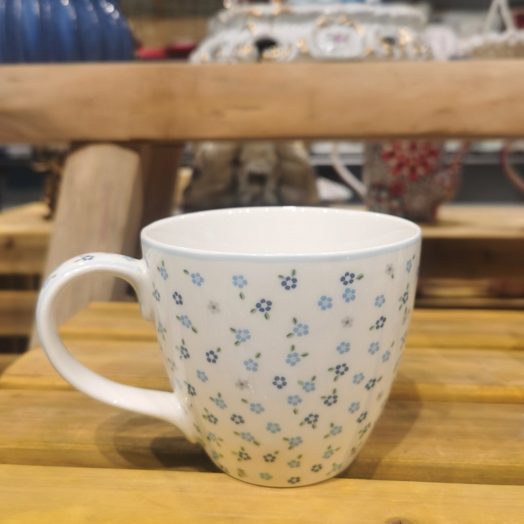 【GG家】 82 丹麦小玫瑰  蓝色小碎花 马克杯