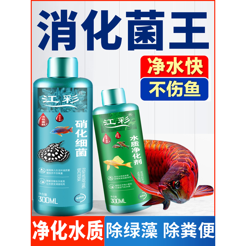 硝化细菌鱼缸净水剂用除藻剂去苔剂青苔绿水养鱼药活菌水质稳定剂