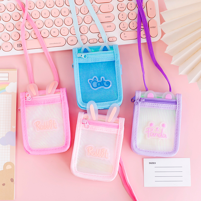 卡套学生校园卡包加厚零钱包挂脖公交车饭卡交通工牌带挂绳保护套