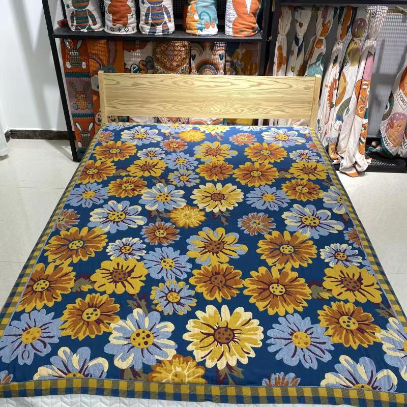 【洺雅家居】葵花/水洗纯棉纱布盖毯毛巾被