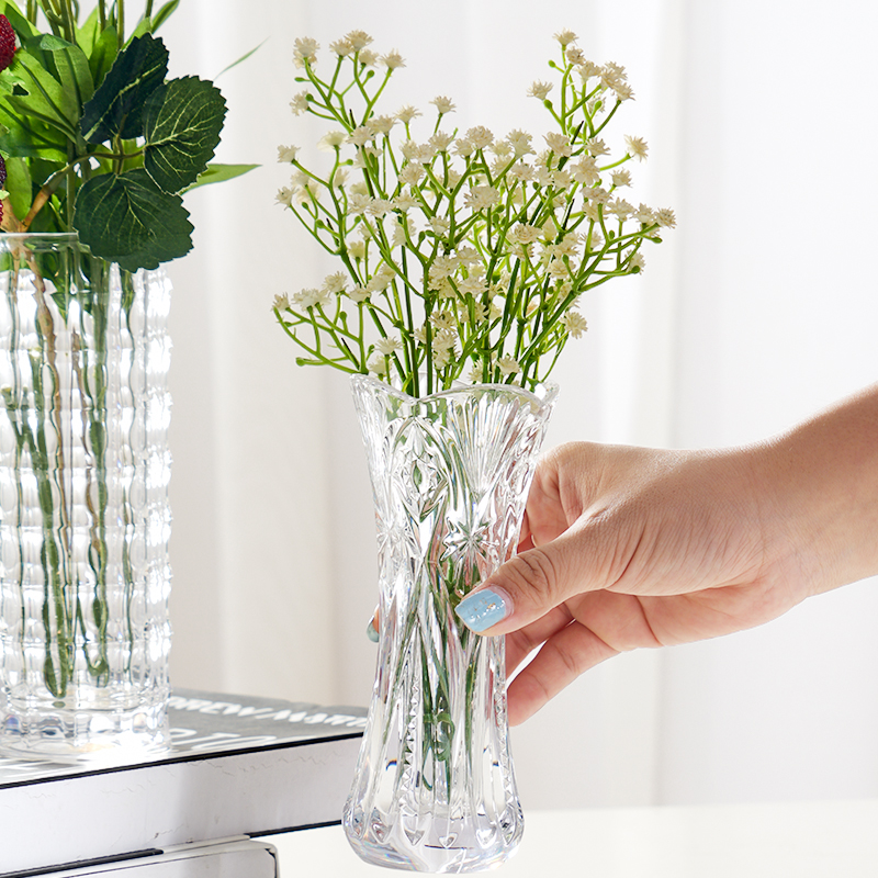亚克力塑料透明PC非玻璃精致创意小花瓶ins插花轻奢迷你桌面摆件