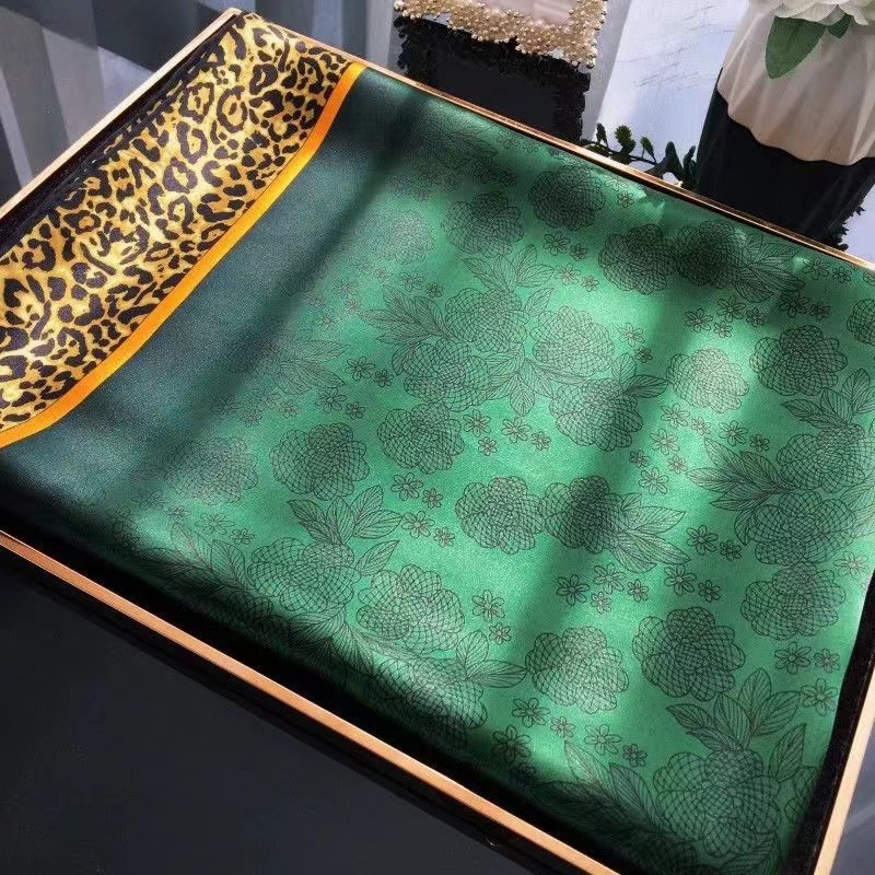 016【祖母绿】90*90百搭丝巾美丽高级感方形春夏新款包包巾