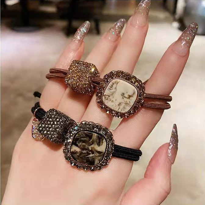 【2件套】韩版高档水钻发绳丸子头扎头发橡皮筋网红百搭发圈