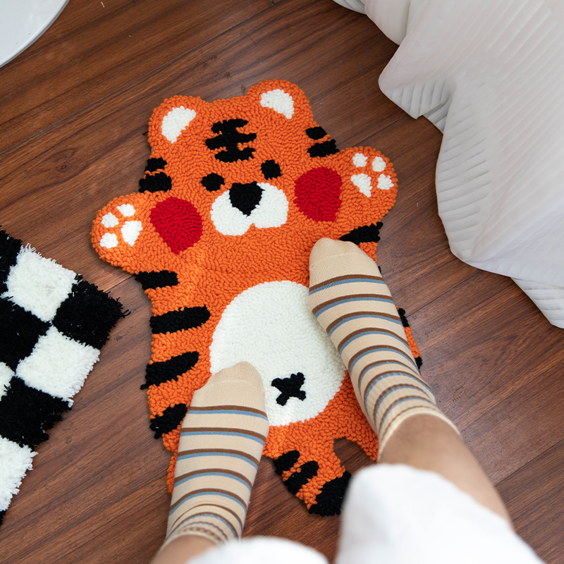 手工diy萌虎地毯地垫戳戳绣材料包新手零基础礼物送男友亲手制作