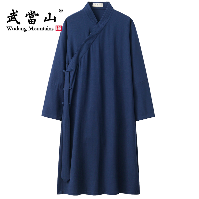武當山服饰飘逸斜襟太极服三清领长袍新款武当山道服中国风练功服