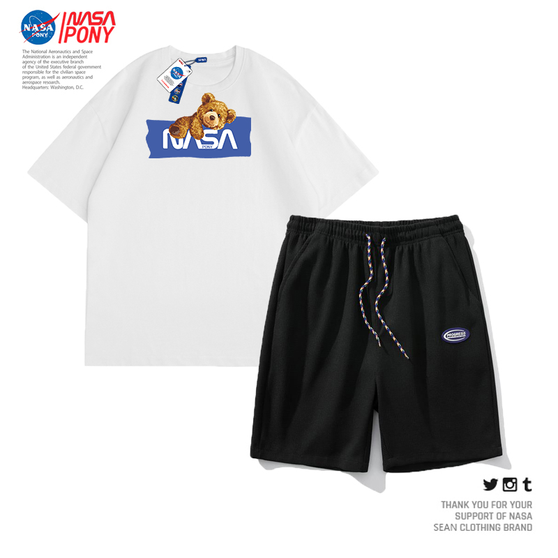 【斌斌专享】NASA线上联名2022夏季新款情侣休闲运动跑步短裤套装
