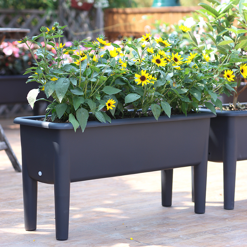 【抗菌高脚盆】户外家庭阳台特大高脚塑料长方形蔬菜种植种菜专用盆商品图