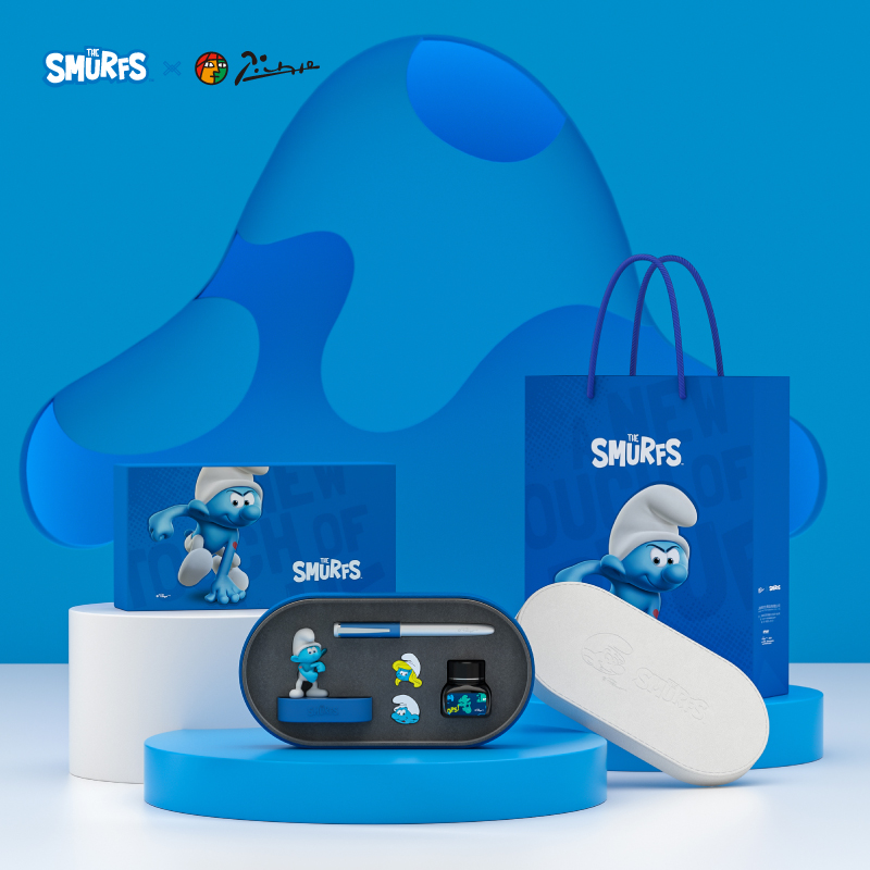 【礼盒】毕加索蓝精灵联名款钢笔礼盒 女神节签字笔968珍藏套装