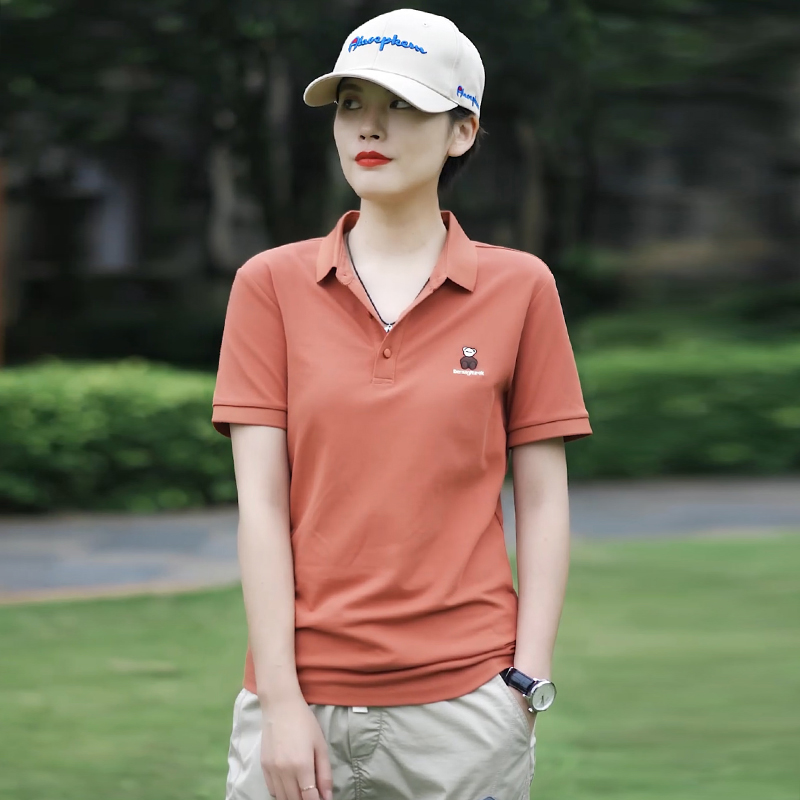 潮牌POLO衫女短袖上衣2025夏季新款男女同款宽松休闲百搭简约t恤