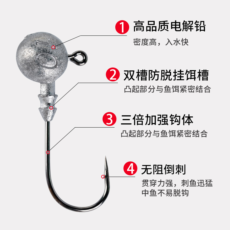 加强型材质钩鹰嘴钩尖锋利鳜鱼鲈鱼鳡鱼翘嘴石斑红尾专用一体拉力