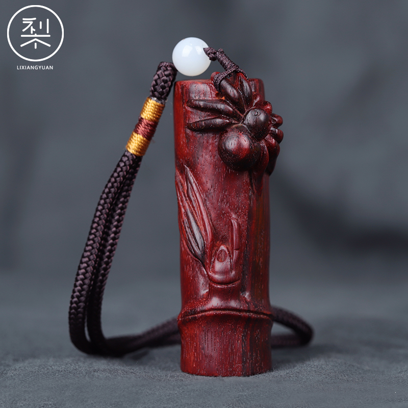 梨香院 知足常乐手把件 印度小叶紫檀木蜘蛛盘玩手玩把件把玩物件