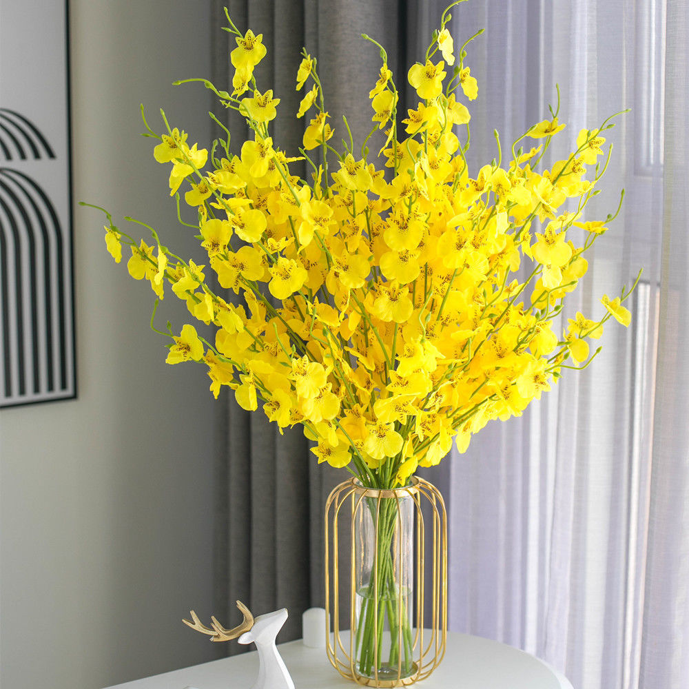 【友创】跳舞兰仿真花束餐桌客厅假花绢花干花摆设插花装