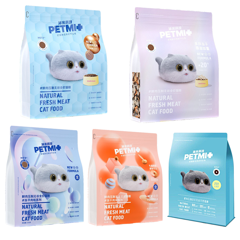 Petmi/沛米猫粮无谷鲜肉冻干肉松生骨肉磷虾发腮大颗粒全猫期通用