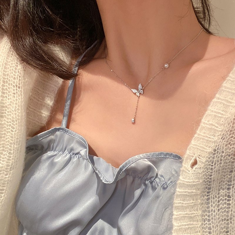蝴蝶项链轻奢小众设计感高级精致锁骨链2022年新款女生1092