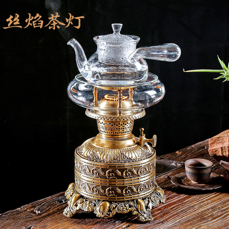 丝焰茶灯【鼓鸣】黄铜正品空气灯原创设计复古养生炉潮汕烧水炉厂家