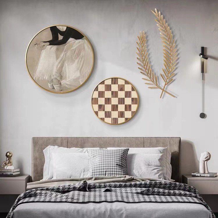 现代奶油风主卧室装饰画床头房间背景墙壁画简约轻奢花卉餐厅挂画